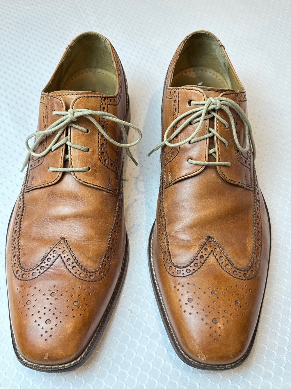 Cole Haan Giraldo Wingtip Shoes British Tan Leather Oxford Derby 14